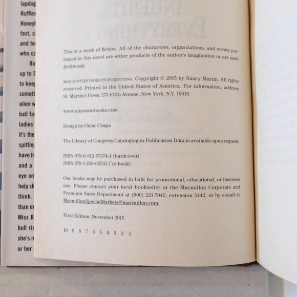 Miss Ruffles Inherits Everything A Mystery by Nancy Martin 1st Edition 2015 HBDJ - Picture 4 of 7